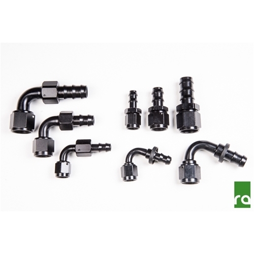 Radium Engineering PushLok Hose End, 6AN, 180Deg