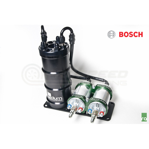 Radium Fuel Surge Tank 20-0021-00 Dual Bosch 044 Vertical Mount, Pumps Not Included